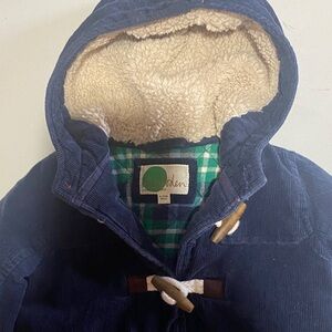 Baby Boden Blue Jacket with Sherpa Lining